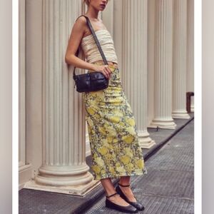 NWOT Free People Rosalie Mesh Midi Skirt